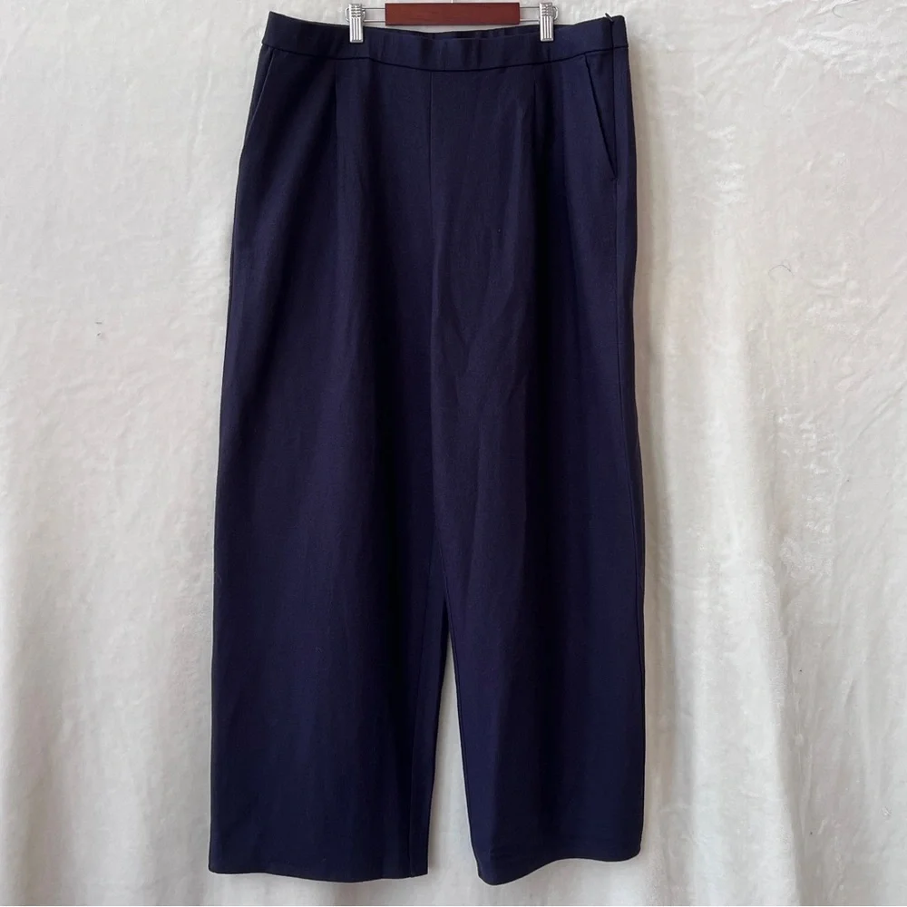 Eileen Fisher Women's Wide Leg Pants - Dark Blue - Picture 2 of 9